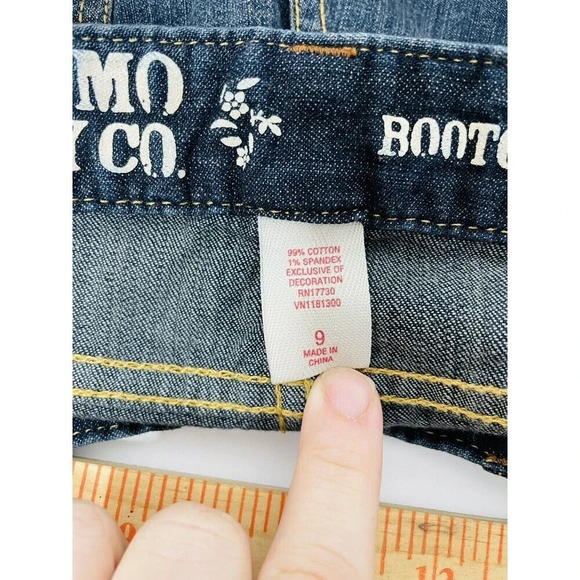 Mossimo Jeans Boot Cut sz 9 Lowest Rise Dark Wash Womens - Picture 8 of 14